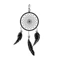Indian black dream catcher vectorÃÂ image on white background Royalty Free Stock Photo